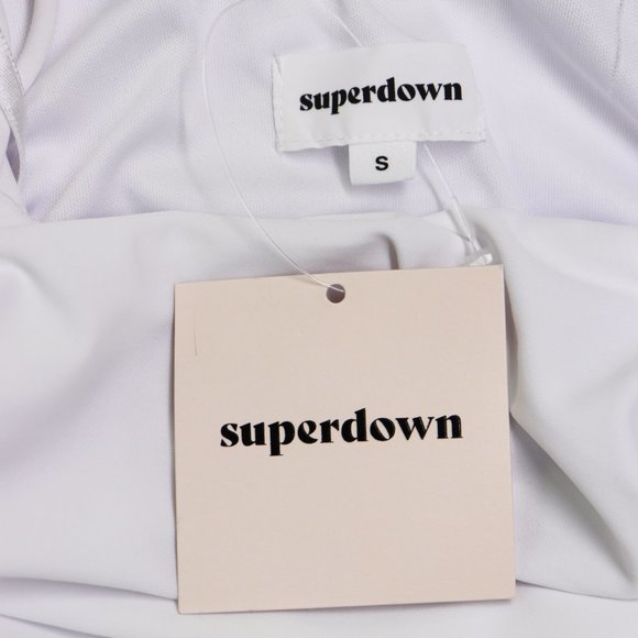 NWT superdown Lisa Ruched Mini Dress Strappy Sleeveless Bodycon White Small - Picture 6 of 9